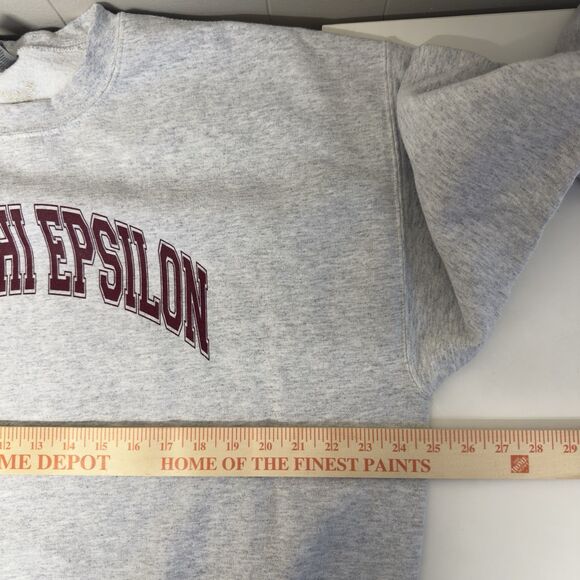 Delta Phi Epsilon Spellout Letters Pullover Crewneck Sweatshirt Gray Men XL EUC - Picture 6 of 6